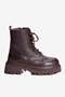 Women's Genuine Leather Zip-Up Boots with Thick Soles, Loras Brown - 2