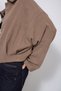 Oversized, Soft-Textured Coat with Zip Detail and Mink Trim - 4