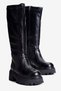 Women's Stretch Boots with Zipper and Thick Soles - Kenza Black - 2