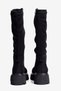 Women's Suede Stretch Boots with Zipper and Thick Soles - Kenza Black - 5