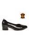 Black Patent Leather Women's Heeled Shoes, Crocodile-Patterned, Stylish Classic Shoes 25461068Y - 3