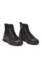 Black Genuine Leather Women's Zip-Up Boots with Rubber Soles, Fleece-Lined, Heat-Retaining, and Zipper Closure 1953877K - 2
