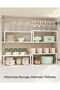 Set of 2 Metal Spice Racks, Stackable Expandable Shelf Risers - 3