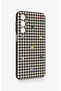 Samsung A16 Compatible Silicone Case with Heart-Shaped Plaid Pattern - 3