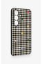 Samsung S26 Compatible Silicone Case with Heart-Shaped Plaid Pattern - 3