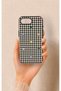 iPhone 16E-Compatible Silicone Case with Heart-Shaped Plaid Pattern