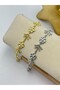 Sequential Steel Flower Detail Bracelet - Gold - 2