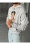 M.ALİ Printed Distressed Sweatshirt with Zip Detail and "T" Embroidery - 2