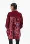 Women's Burgundy Italian 100% Cotton Velvet Oversized Velvet Shirt with Floral Print on the Back, Sizes 40–46 - 2