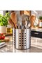 Countertop Utensil Holder, Steel Utensil Holder, Fork and Knife Holder, Stainless Steel Perforated Kitchen Organizer, Utensil Holder, 2-Piece Set - 5