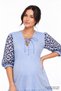 Mini Maternity Dress with a Tie-Detail Neckline and Embroidered Sleeves - 5