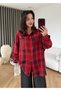 Red Plaid Oversized Shirt - 5163 - 2