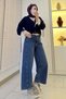 Premium Barrel-Cut Beltless Jeans - Light Blue