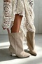 Magnifica Beige Suede Loose Fit Women's Mini-Heel Boots - 3
