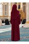 Ready-to-Wear Prayer Dress with Scarf, Zipper, One-Piece, Easy to Wear, Burgundy Hijab - 4