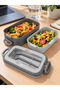 2-Tier Fork-and-Spoon Meal Storage Container – Lockable-Lid Lunch Box for School, Office, and Picnics - 4