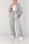 Women's Black Oversized Hooded Full-Zip Casual Cotton Cardigan + Sweatsuit Set