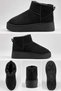 Women's Black Winter Mini Boots with Thick Soles and Faux Suede-Look Finish, Lined with Fur - 3
