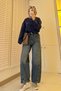 Premium Barrel-Cut Beltless Jeans - Khaki - 8
