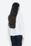 Blouse with a Stand-Up Collar Detail, Ruffle Detail, and Pearl Button Details - 4