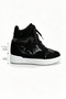Adaline Black Star Detail Hidden Heel Women's Sneakers - 7