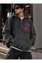 Unisex Oversized Hooded Cardigan with Front and Back Prints and a Zipper - RAMMSTEIN - 4