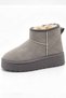 Women's Gray Winter Mini Boots with Thick Soles and Suede-Look Upper, Lined with Fur - 5