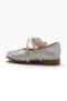 7050-27 Glittery, Mirrored, Leather, Rhinestone-Embellished, Double-Strap Girls' Ballet Flats, Sizes 21–25 - 3