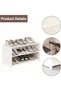 Small Shoe Shelf, 3 Tier Plastic Shoe Organizer, Stackable Free Standing Underbed Shoe Storage Shelf - 3