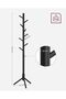 Standing Coat Rack, Solid Wood Coat Rack, Tree-Shaped Coat Rack with 8 Hooks, 3 Height Options, for - 7