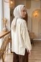 Beaded, Embellished, Glittery Tunic Sweater 650006 Beige - 3