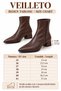 Women's Pointed Toe, Short-Heeled, Seam Detail, Ankle-Length Élora Dark Brown Boots - 4