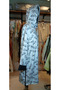 Women's White and Black Sunglasses-Print Hooded Oversized Long Raincoat / Parka with Black Lining - 3