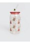 LCW HOME Assorted Teddy Bear Print Beverage Glass with Straw, 480 mL - 2