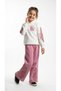 GIRLS' WINTER OUTFIT: 3-STRAND FLORAL PATTERN HOODED SET (TOP AND BOTTOMS), 100% Cotton - 2