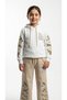 GIRLS' WINTER OUTFIT: 3-STRAND FLORAL PATTERN HOODED SET (TOP AND BOTTOMS), 100% Cotton - 5