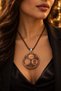 Round Copper Necklace for Women and Men, Embroidered with the Names of Allah (Asma al-Husna) and Enchanted Arabic Motifs – Custom Design - 3