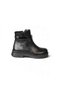 Women's Black Leather Boots, 14 cm Ankle-Length, Thick Sole, Round Toe - 3