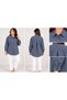 Women's Oversized Long Shirt Tunic – Button-Up, Long-Sleeved, Pleated Back