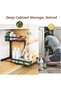 2 Tier Black Under Sink Organizer with Sliding Drawer,Height-Adjustable - 3