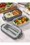 2-Tier Fork-and-Spoon Meal Storage Container – Lockable-Lid Lunch Box for School, Office, and Picnics - 5