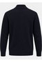 Navy Blue Men's half-zip sweater - 4