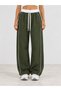Women's Wide-Leg Sweatpants with Contrast Piping, Elastic Waistband, Adjustable Hem, and Pockets—Relaxed Fit - 2