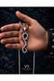 Stainless Steel Men's Necklace with an Antique Silver-Colored Snake Figurine