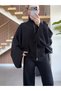 Butterfly Collar Zipper Tricot Pants Suit - 4
