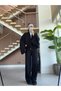 Butterfly Collar Zipper Tricot Pants Suit - 2