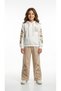 GIRLS' WINTER OUTFIT: 3-STRAND FLORAL PATTERN HOODED SET (TOP AND BOTTOMS), 100% Cotton - 4