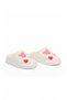 AkınAlbella White-Pink Woolen, Heat-Retaining, Patterned, Lightweight, Comfortable Women's House Slippers E451.Z.0061 - 4