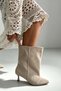 Magnifica Beige Suede Loose Fit Women's Mini-Heel Boots