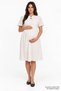 Crew Neck, Fisto-Embroidered Midi Maternity Dress